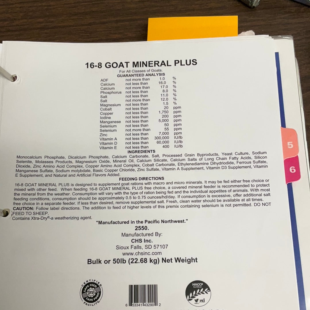 GOAT MINERALS 16-8 PAYBACK 8#